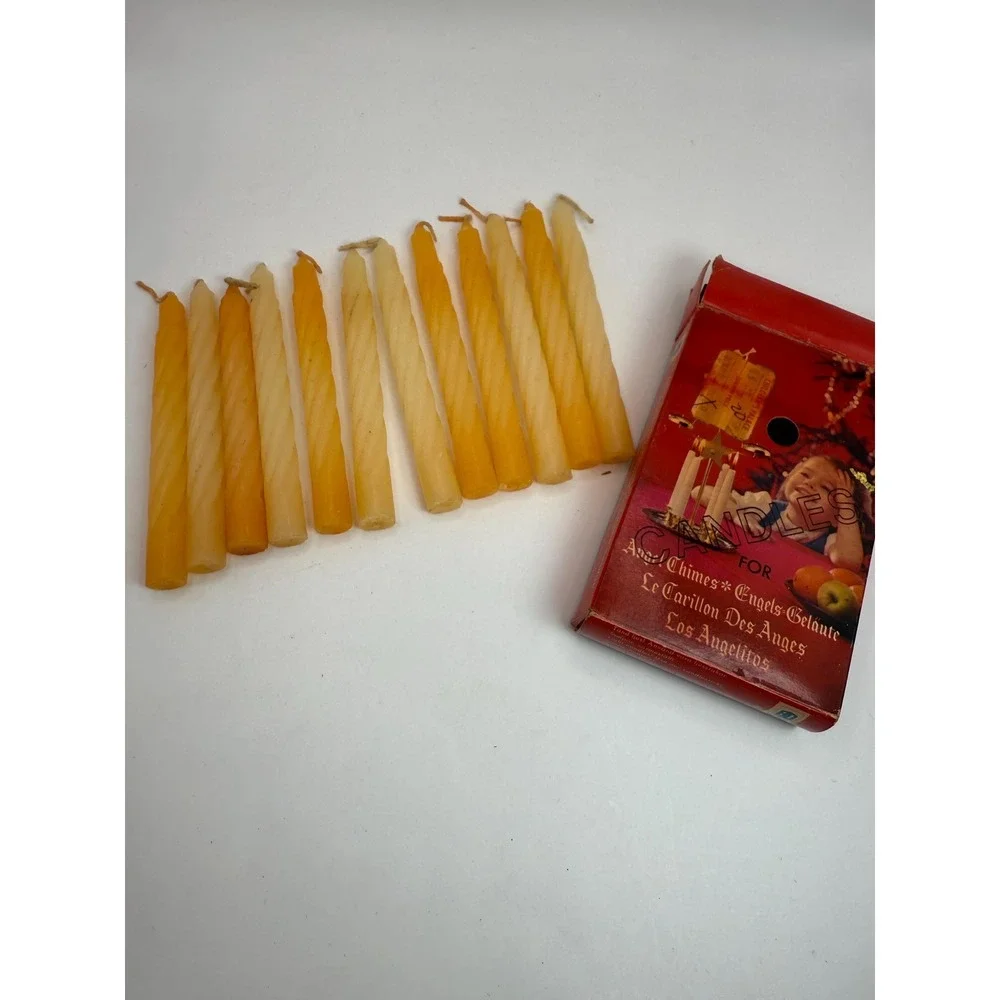 Vintage Angel Chime Party Candles‎ Replacement Twisted Cream Yellow Set w Box